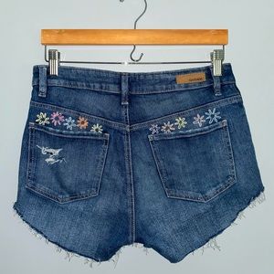 up-cycled: garage dark wash mom shorts